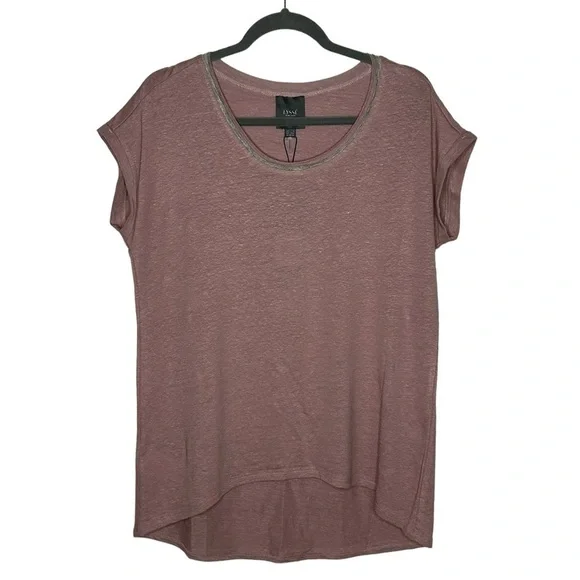 NWT Lysse Classic Scoop-Neck Linen Jersey Tee - Picture 2 of 14